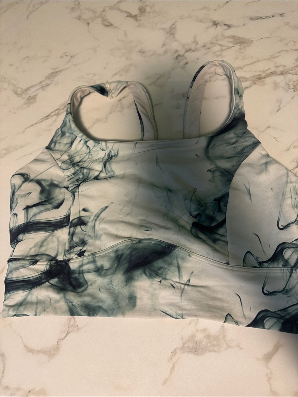 CALIA by Carrie Underwood White Smoke-Print Light Support Sports Bra